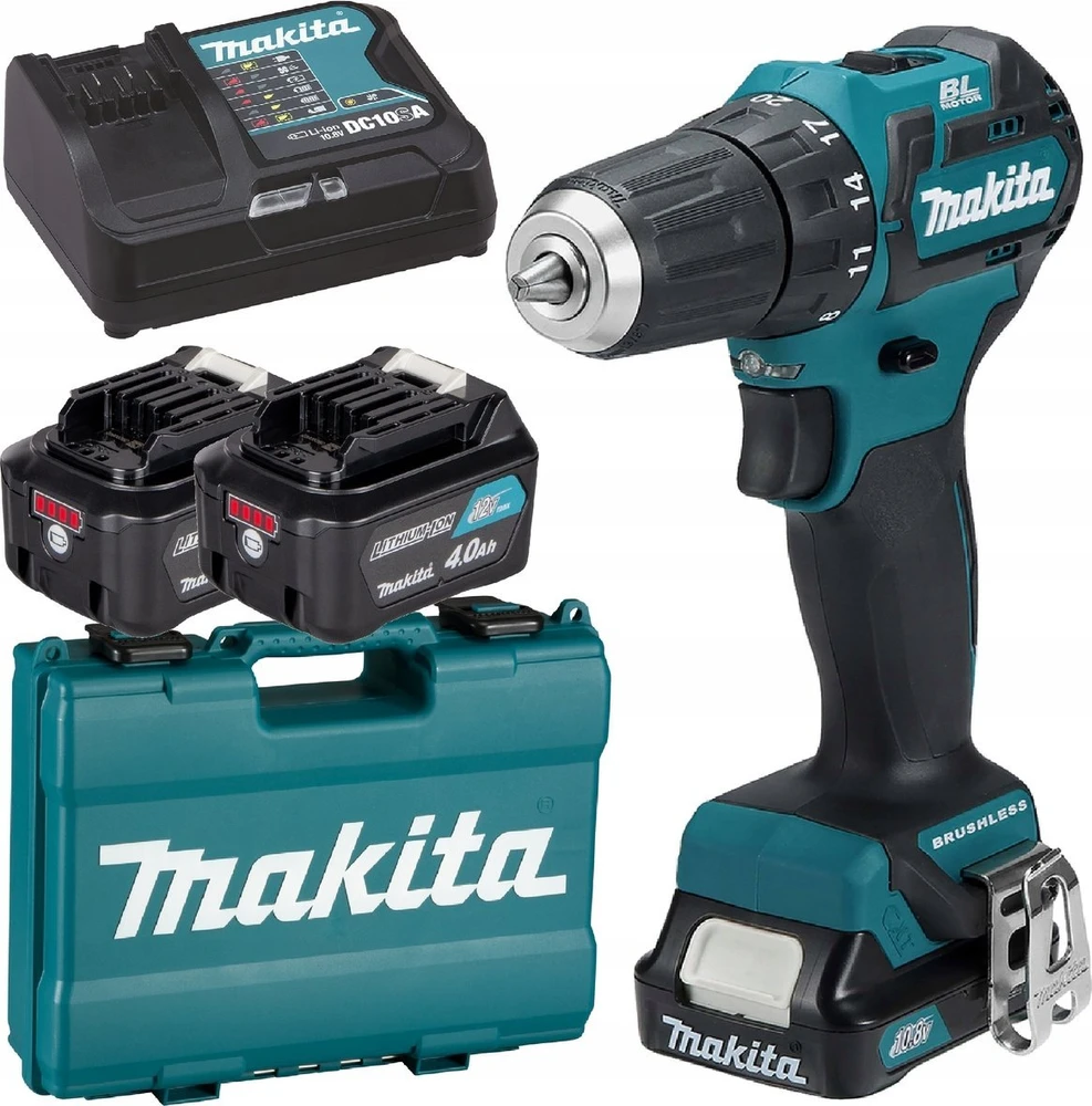 Suktuvas-gręžtuvas Makita DF332DSME; 12 V; 2x4,0 Ah akum.
