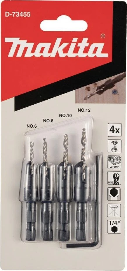 Grąžtas Makita 4 vnt grąžtų rinkinys D-73455
