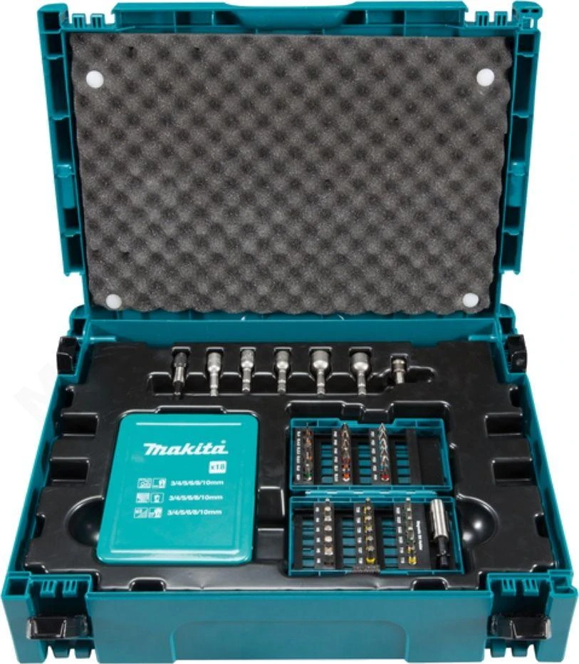 Makita sukimo antgalių ir grąžtų rinkinys 62 vnt. B-53908 MAKPAC lagamine