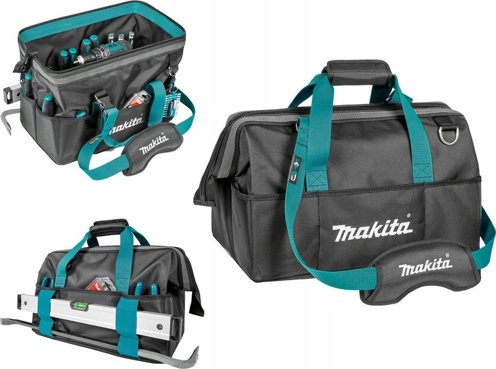 Makita Sutvirtintas, įrankių krepšys su rėminiu, praplatintu atvėrimu. E-15431