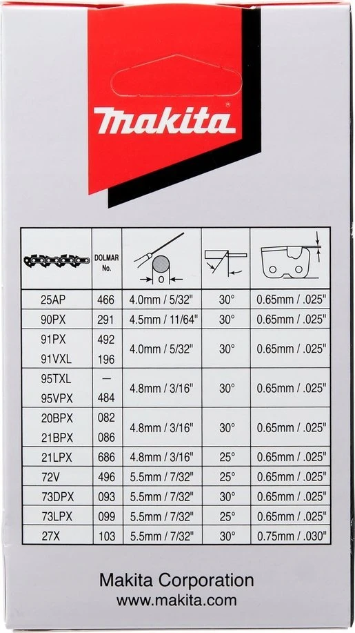 Makita Grandinės MC 25AP 11,5cm/6-1/4", 1/4" ,1.3mm, 42H, 191G95-7