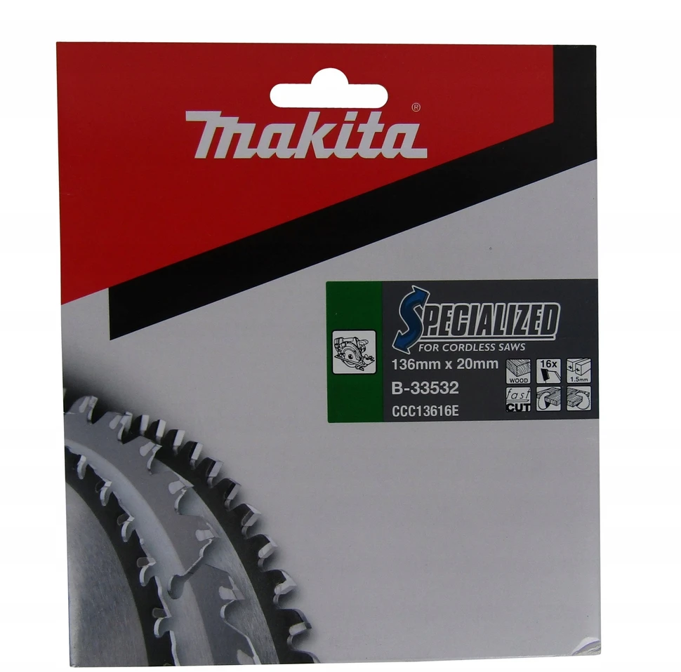 Makita Makita B-33532 SPECIALIZED Saw Blade 136x20x16Z