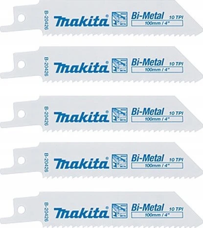 Makita Tiesinio pjūklo pjūkleliai BiM 100x0,9mm (10tpi) 5Vnt., lakštiniam metalui 3.0-12.0mm, medžiui 10.0-50.0mm B-20426