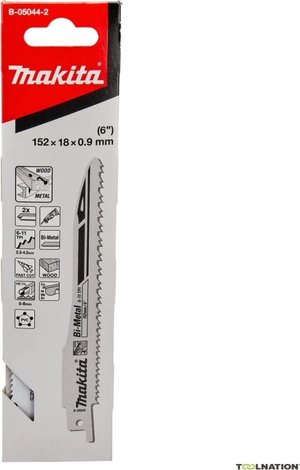 Makita "SUPER EXPRESS Tiesinio pjūklo pjūkleliai BiM 152x0,9mm (6-11tpi), 2Vnt. B-05044-2