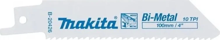 Makita Tiesinio pjūklo pjūkleliai BiM 100x0,9mm (10tpi) 5Vnt., lakštiniam metalui 3.0-12.0mm, medžiui 10.0-50.0mm B-20426