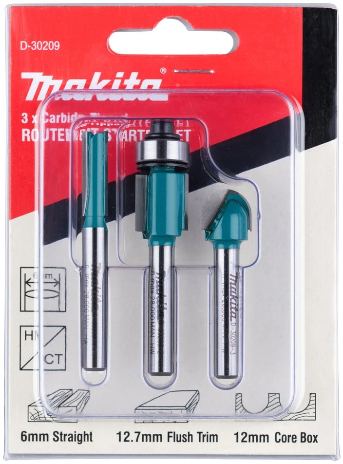 Makita Frezų rinkinys 3Vnt., 6mm cangei D-30209
