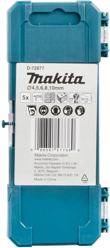 Grąžtas Makita T.C.T. Grąžtų rinkinys su tiesiu koteliu iš 5 vnt. D-72877