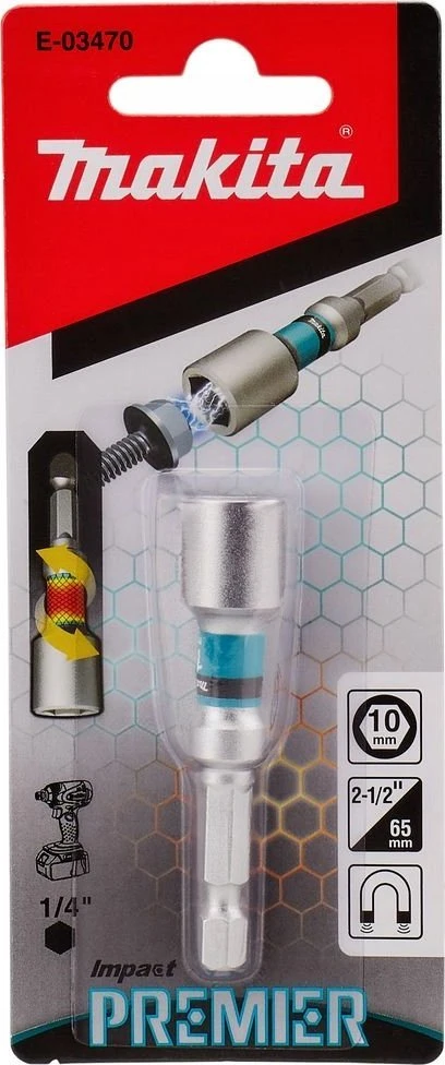 Makita Makita E-03470, Šešiakampis kotas, 25,4 / 4 mm (1 / 4''), Šešiakampis kotas, 1 vnt., 65 mm, 60 mm