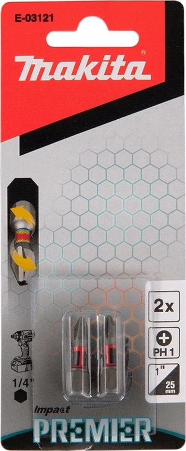 Makita Torsion sukimo antgalis (C-form), PH1-25mm E-03121 PH1 • 25 mm • 1/4" • 2Vnt