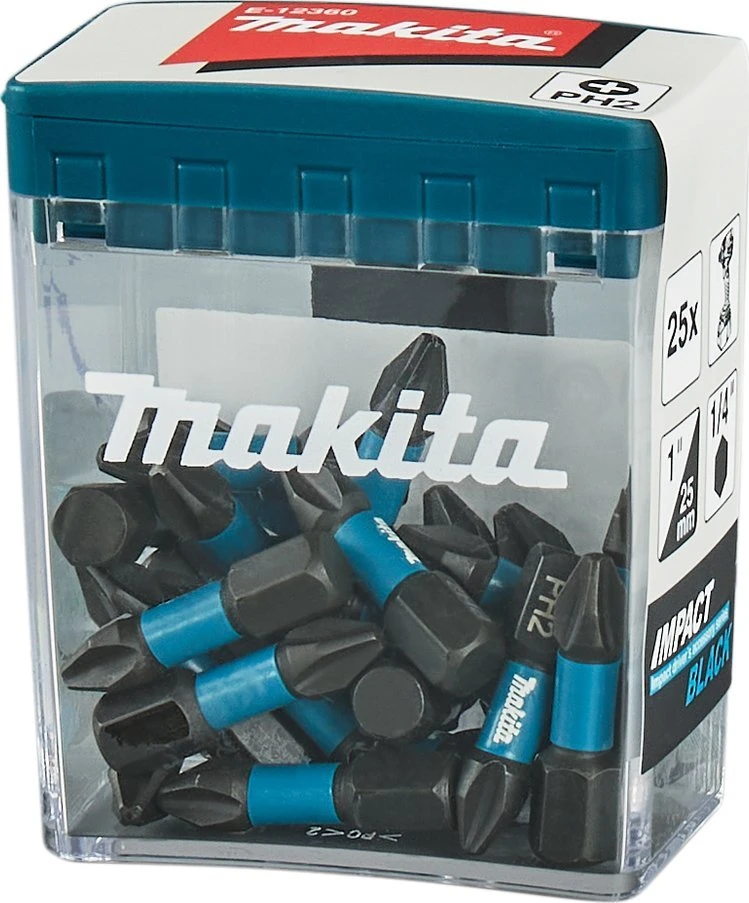 Makita Sukimo antgalis , PH2X25mm, 25vnt. IMPACT Juodas E-12360