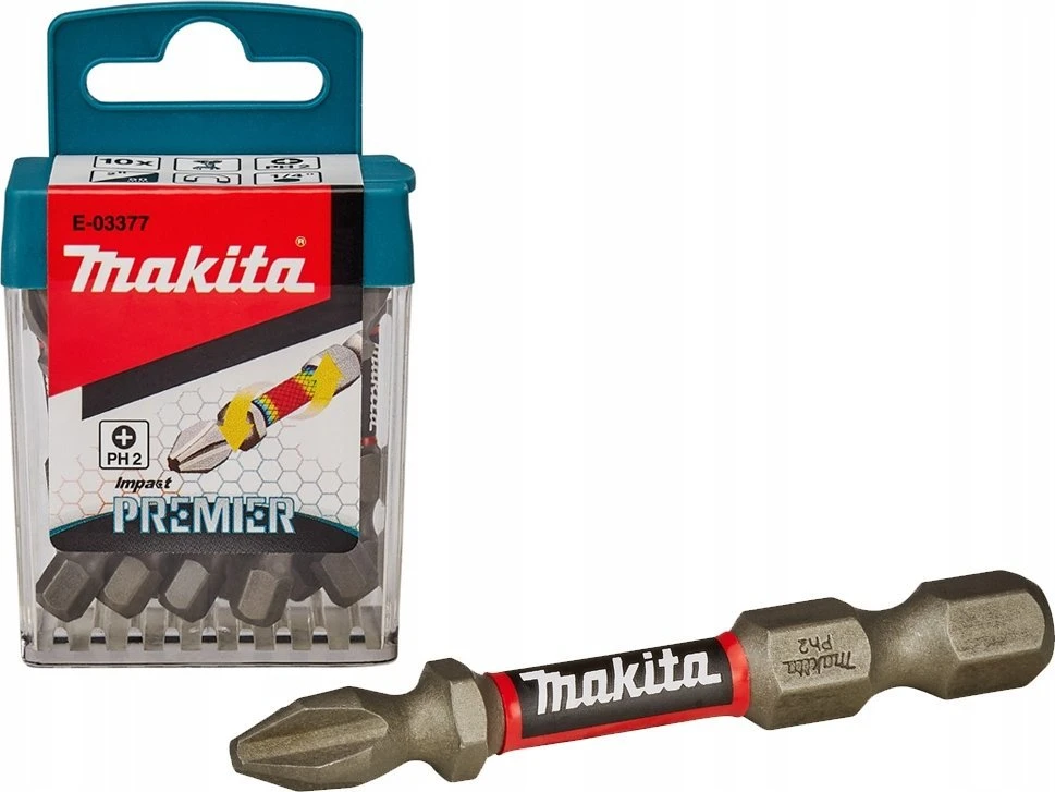 Makita Torsion sukimo antgalis (E-form), PH2-50mm, 10vnt. Impact Premier E-03377 PH2 • 50 mm • 1/4" • 10 vnt