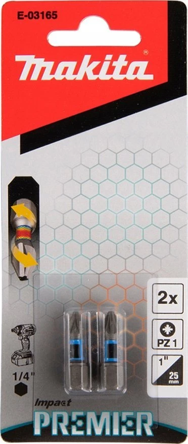 Makita Torsion sukimo antgalis (C-form), PZ1-25mm, 2vnt. Impact Premier E-03165 PZ1 • 25 mm • 1/4" • 2vnt