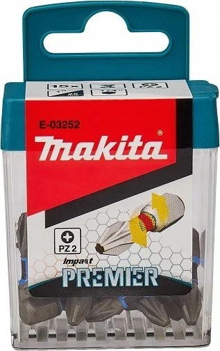 Makita Torsion sukimo antgalis (C-form), PZ2-25mm, 15vnt. Impact Premier E-03252 PZ2 • 25 mm • 1/4" • 15 Vnt