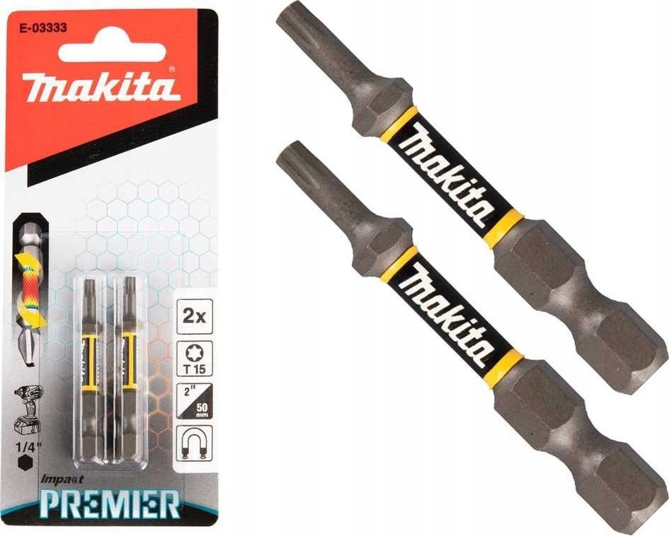 Makita Torsion sukimo antgalis (E-form), T15-50mm, 2vnt. Impact Premier E-03333 T15 • 50 mm • 1/4" • 2 vnt