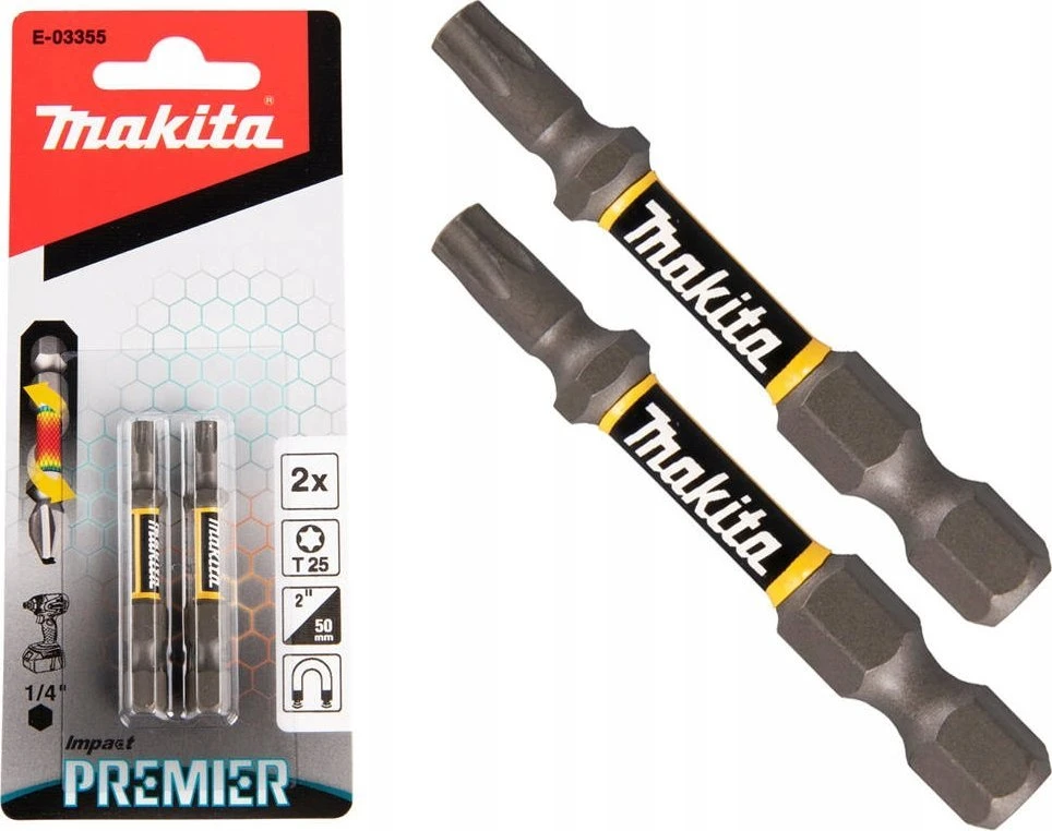 Makita Torsion sukimo antgalis (E-form), T25-50mm, 2vnt. Impact Premier E-03355 T25 • 50 mm • 1/4" • 2 vnt