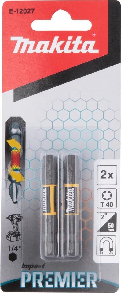 Makita Torsion sukimo antgalis (E-form), T40-50mm, 2vnt. Impact Premier E-12027