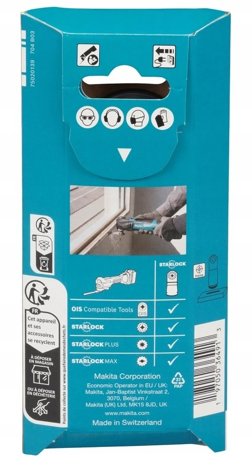 Makita STAROCK įgilinamojo pjovimo ašmenys 45x45mm, 5 vnt. E-25460 Starlock • 20 TPI • BiM • TMA087 • medienai/metalui