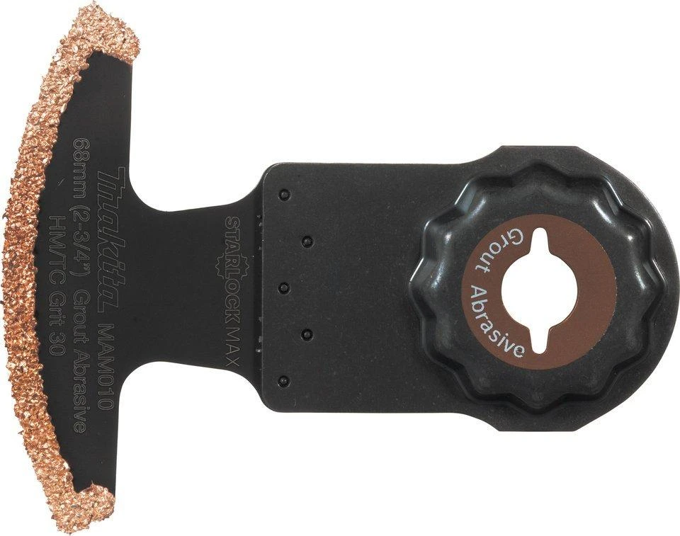 Makita Multitool HM segmentiniai ašmenys 68mm B-66503 Starlock Max • 30G • TC / HM RIFF • MAM010 • cemento skiediniui, plytelių glaistui, stiklo pluoštui pašalinti
