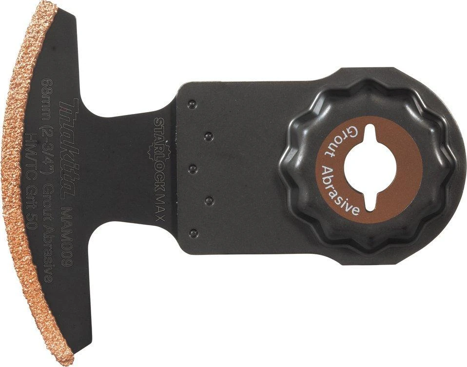 Makita Multitool HM segmentiniai ašmenys B-66494 Starlock Max • 50G • TC / HM RIFF • MAM009 • cemento skiediniui, plytelių glaistui, stiklo pluoštui pašalinti