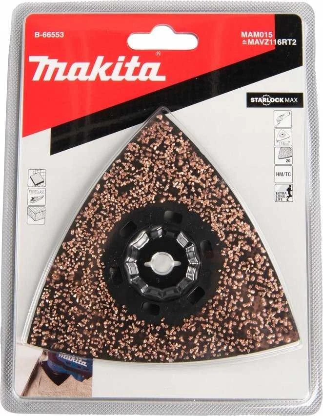 Makita RIFF šlifavimo plokštė 116mm B-66553 Starlock Max • 20G • TC / HM RIFF • MAM015 • cemento skiediniui, plytelių glaistui, stiklo pluoštui pašalinti