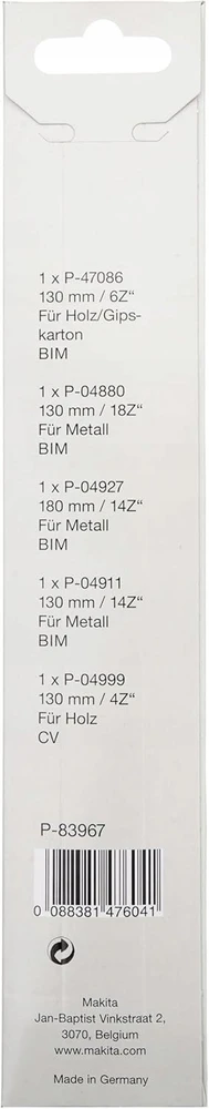 Makita P-83967 Recipro Starter Set Uni 5vnt.