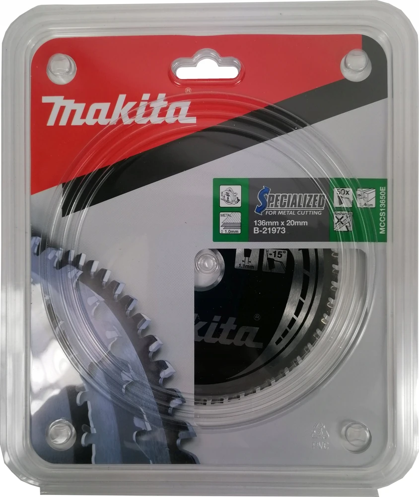 Makita T.C.T. pjūklas SPECIALIZED 150X1.5X20mm 0° T32 B-47036 T.C.T • 150 x20 mm • T32 • 0° • Metalui