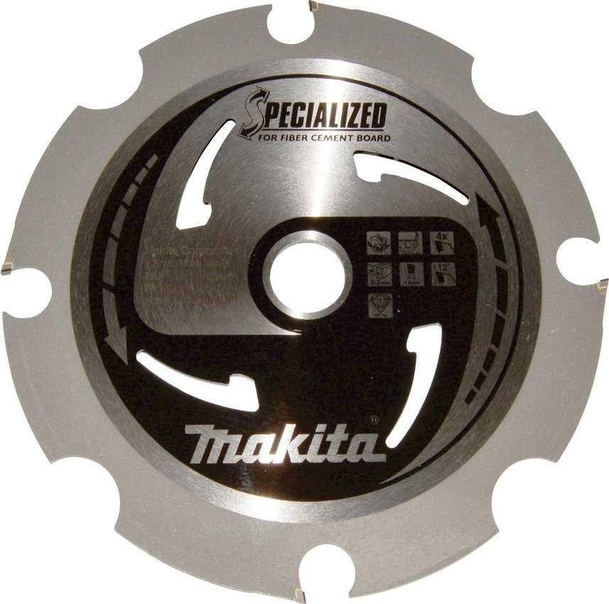 Makita T.C.T. pjūklas SPECIALIZED 165X2.3X20mm 12° T4 B-33685 T.C.T • 165 x20 mm • T4 • 12° • Fibrocemento plokštėms