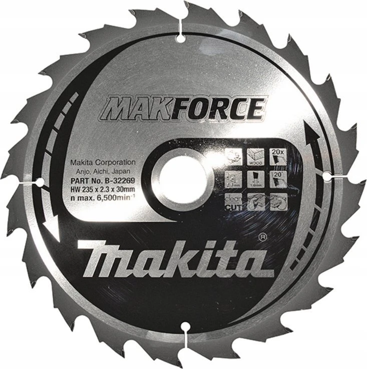 Makita MAKITA PIŁA TARCZOWA 235x30x20z MAKFORCE DREWNO