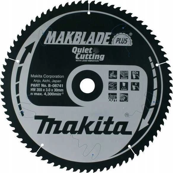 Makita Dantų pjūklas medžiui - tikslaus pjovimo 355x30mm Z80