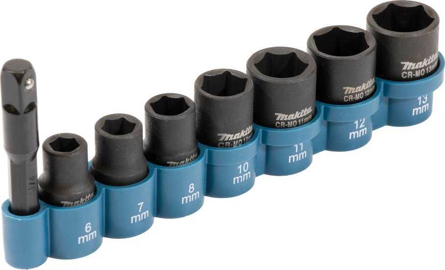 Tiekimas MAKITA IMPACT SOCKET SET 1/4" 8 vnt. 6-13mm