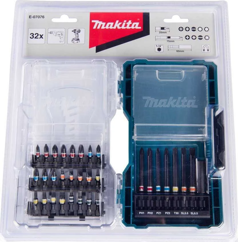 Makita E-07076 Sukimo antgalių komplektas 32 vnt.