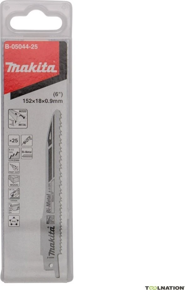 Makita "SUPER EXPRESS Tiesinio pjūklo pjūkleliai BiM 152x0,9mm (6-11tpi), 25Vnt. B-05044-25