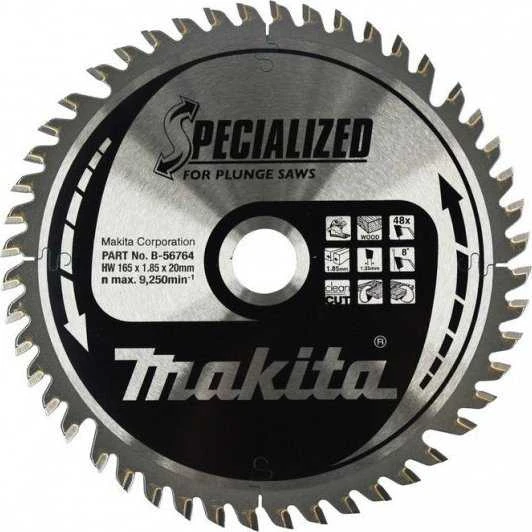 Pjovimo diskas medienai Makita; 165x1,6x20,0 mm; Z48; 8°