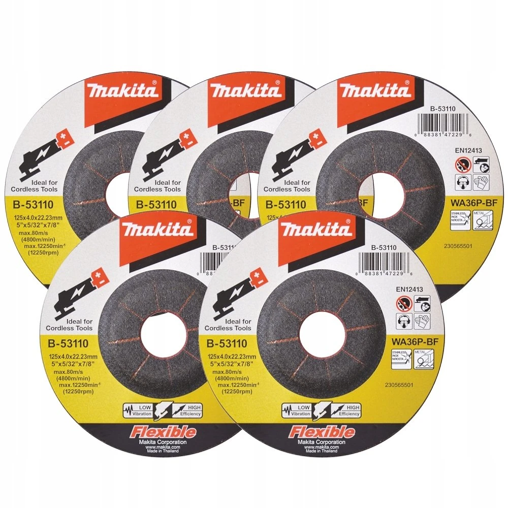 MAKITA LAMELINIS ŠLIFAVIMO DISKAS SI CARBID 125×22,23mm P 60 AKMENIUI, KERAMIKAI, PLASTIKUI