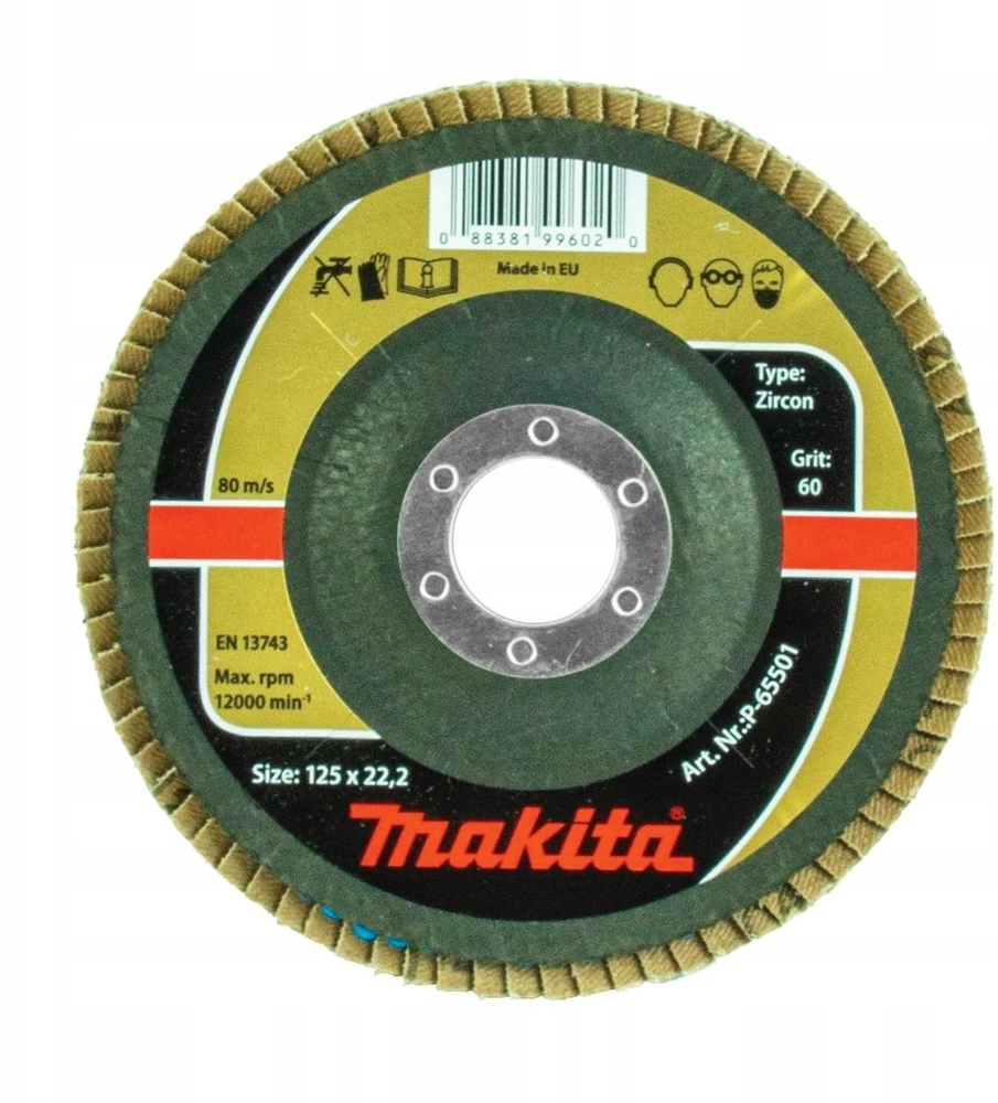 sklendės diskas, 125/22,23 mm, K60, ZIRKON, Makita [P-65501]