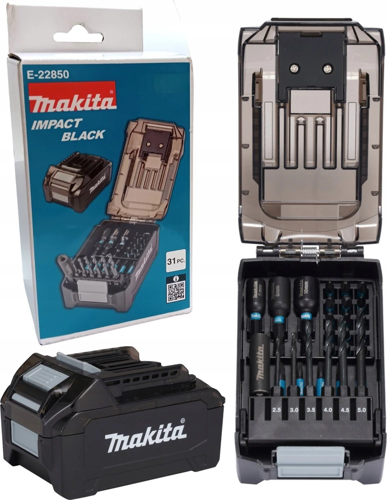 Makita IMPACT Juodas sukimo antgaliai XGT akumuliatoriaus formos dėkle E-22850