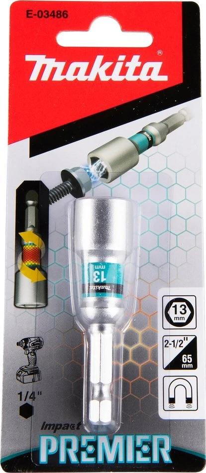 Makita Sukimo antgalis H13-65mm, 1 vnt. Impact Premier E-03486 Šešiakampis 13 x 65 mm • 1/4"