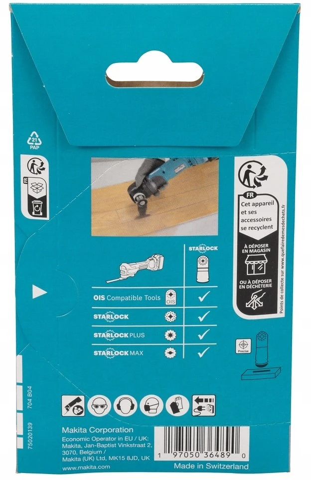 Makita STAROCK įgilinamojo pjovimo ašmenys 45x45mm E-25454 Starlock • 14 TPI • BiM • TMA088 • medienai