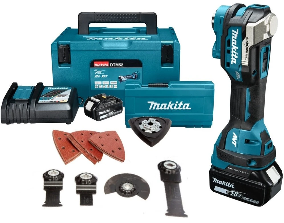 Daugiafunkcinis įrankis Makita DTM52RFJX1; 18 V; 2x3,0 Ah akum.