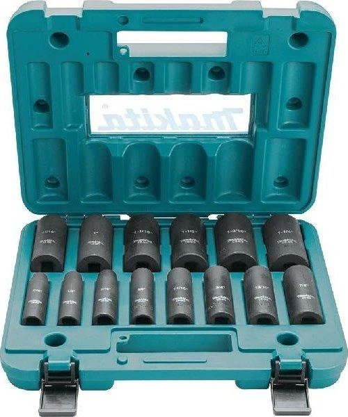 Makita B-52308 Sukimo galvų komplektas 14 vnt. 1/2''x 81mm ( 10, 11, 12, 13, 14, 16, 17, 19, 21, 22, 24, 27, 30, 32mm)