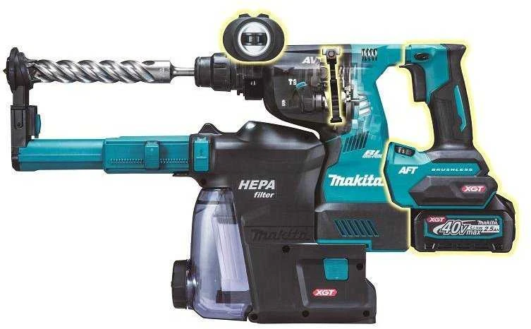 Makita HR004GZ01 Perforatorius XGT, 2,9 J, 28mm; 4,1kg, bešepetėlinis variklis, greitojo keitimo griebtuvas, AVT; XPT; "Z" versija - komplektuojamas be akumuliatoriaus ir kroviklio