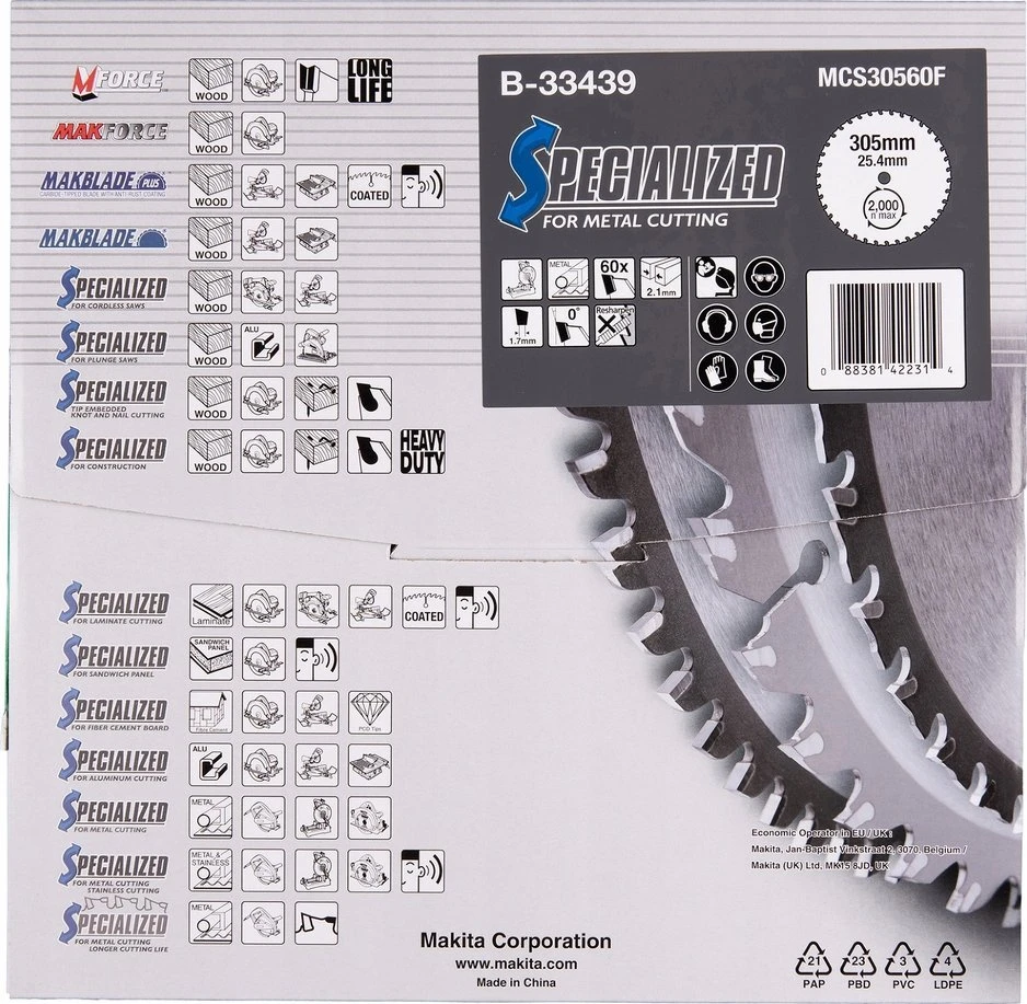 Makita pjovimo diskas 305x2,1x25,4 mm Makita B-33439