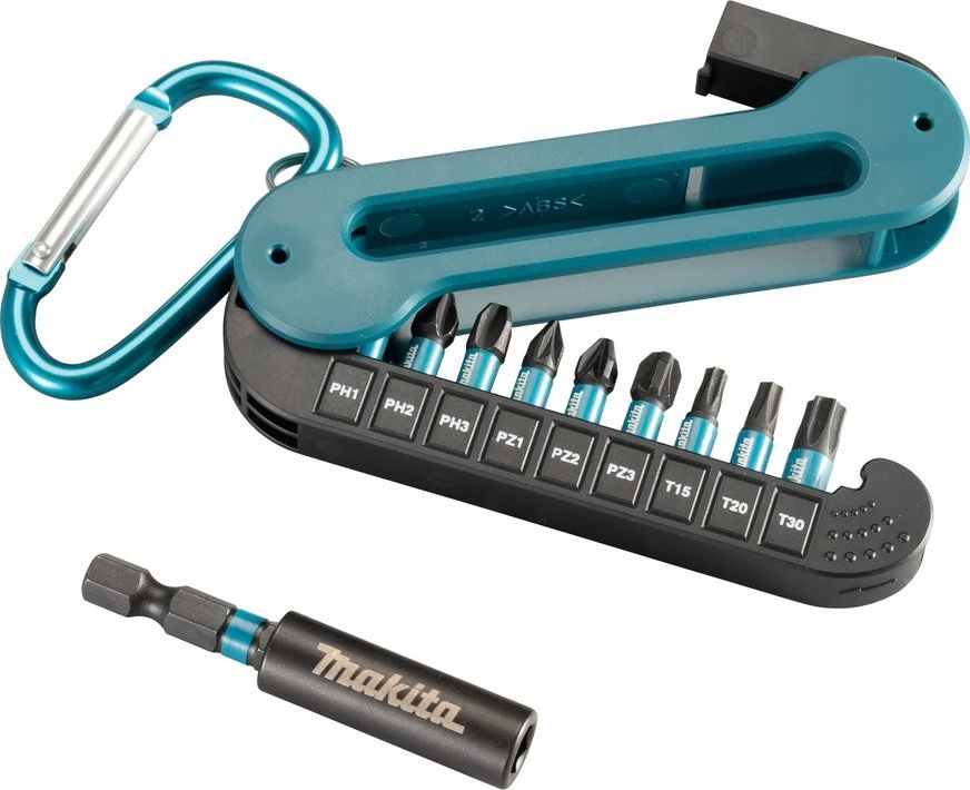Makita Impact Juodas 10vnt. Torsion sukimo antgalių komplektas E-12005 (PH1,PH2,PH3,PZ1,PZ2,PZ3,T15,T20x,T30, magnetinis laikiklis 50mm)