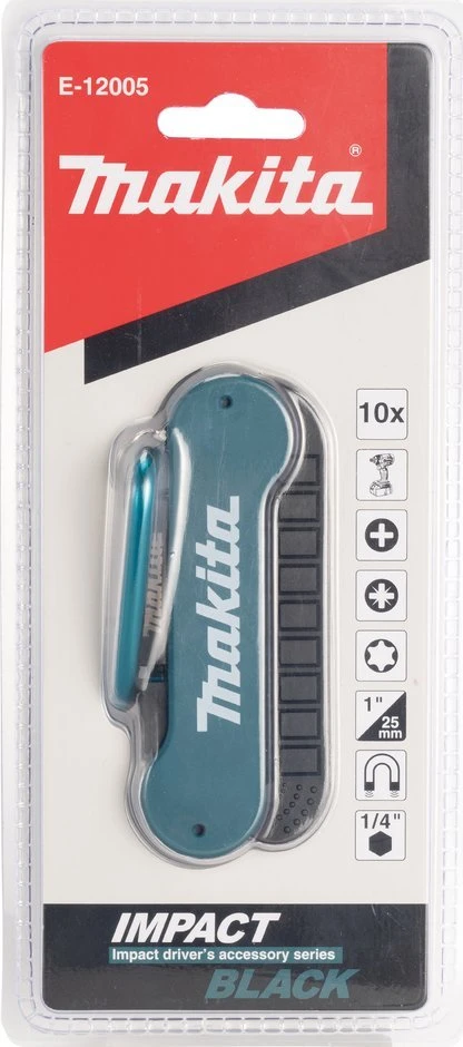 Makita Impact Juodas 10vnt. Torsion sukimo antgalių komplektas E-12005 (PH1,PH2,PH3,PZ1,PZ2,PZ3,T15,T20x,T30, magnetinis laikiklis 50mm)