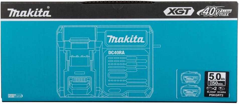 Makita Maitinimo rinkinys 40 V 2x5,0 Ah XGT (BL4050Fx2+DC40RA) (UN3480) (EUEPSKGRT2)