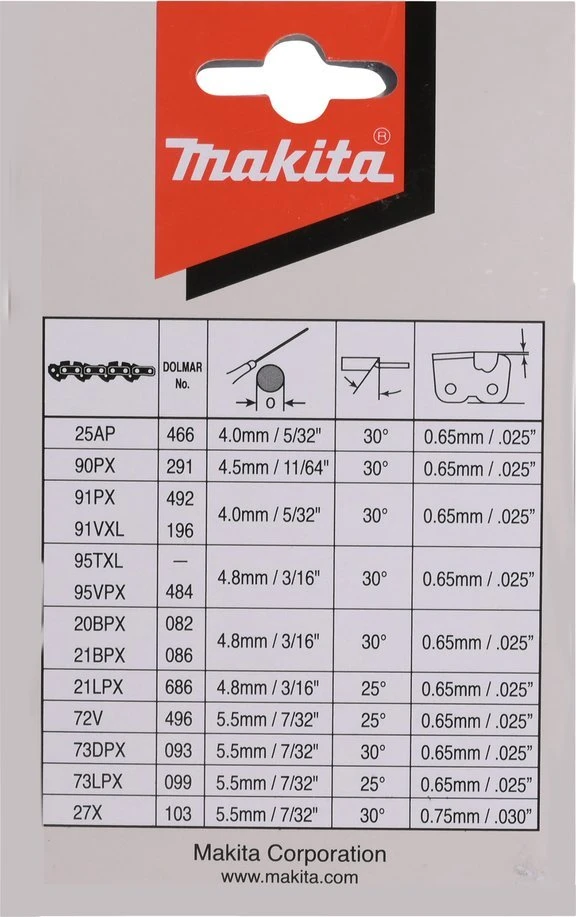 Makita Grandinės CC 90PX 40cm/16", 3/8", 1,1mm, 56H 191H03-4