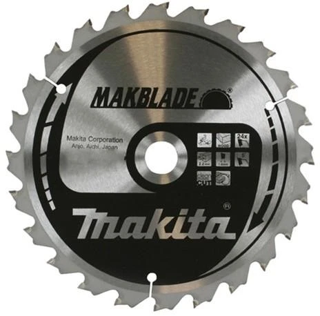 Makita T.C.T. pjūklas MAKBLADE 255X2.3X30mm 5° T60 B-09014 T.C.T • 255 x30 mm • T60 • 5° • Medienai