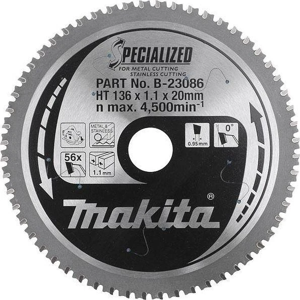 Makita T.C.T. pjūklas SPECIALIZED 136X1.1X20mm 0° T56B-23086