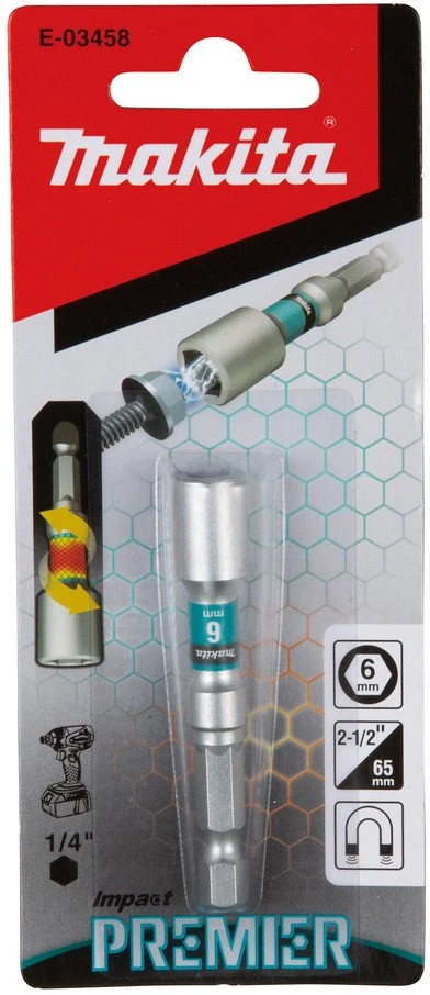 Makita Torsioninis antgalis H6-65mm, 1 vnt. Impact Premier E-03458 Šešiakampis 6 x 65 mm • 1/4"