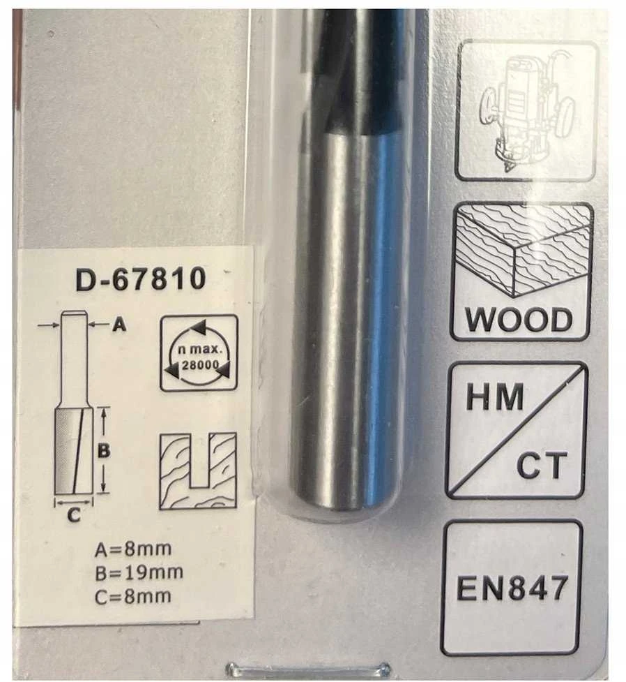 Makita Kotinė freza"flute" 2, 8,0x19,0 mm/ 51mm, 8mm Kotelio skersmuo D-67810